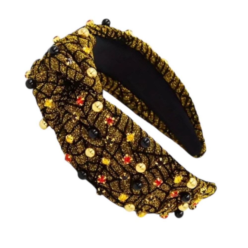 Golden Spider Web Rhinestone Headband